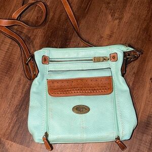 b.o.c. Light Green and Tan Crossbody Bag
